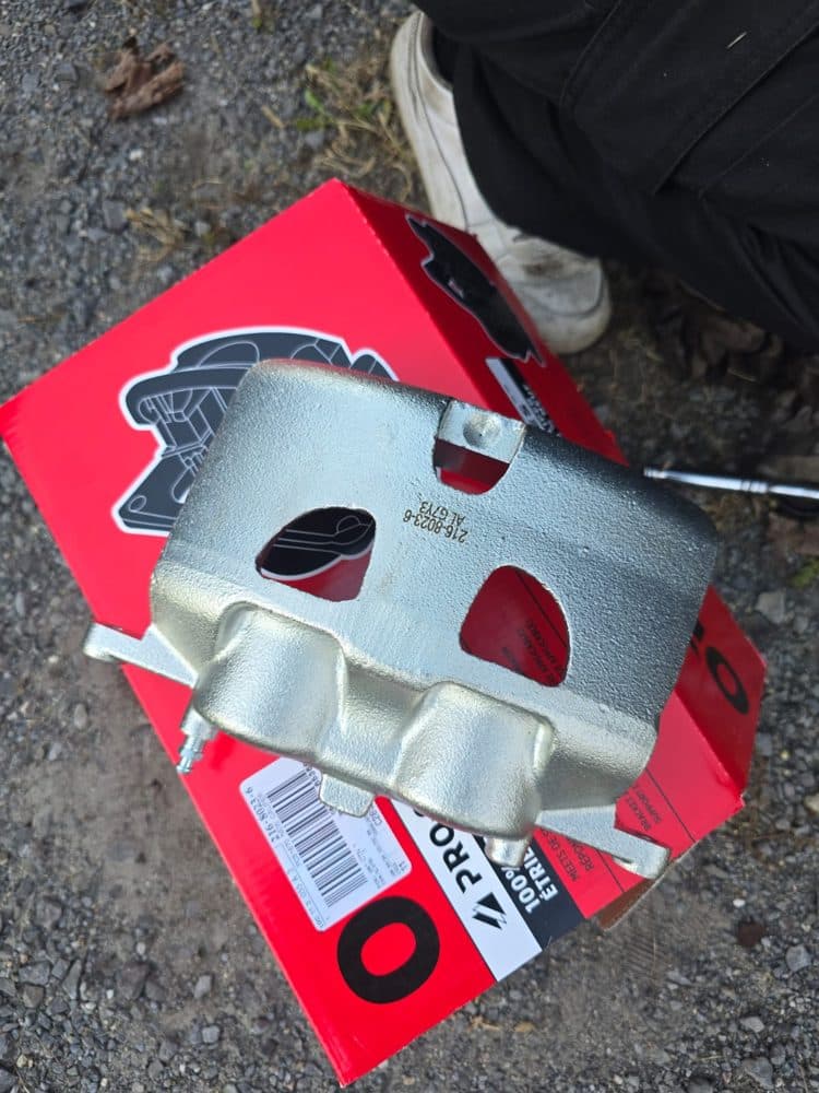 New brake caliper before installation, brake job in Saint-Eustache